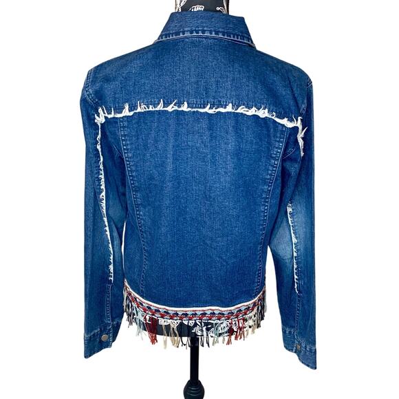 100% Cotton Vintage Boho Western Jean Jacket - Picture 3 of 5